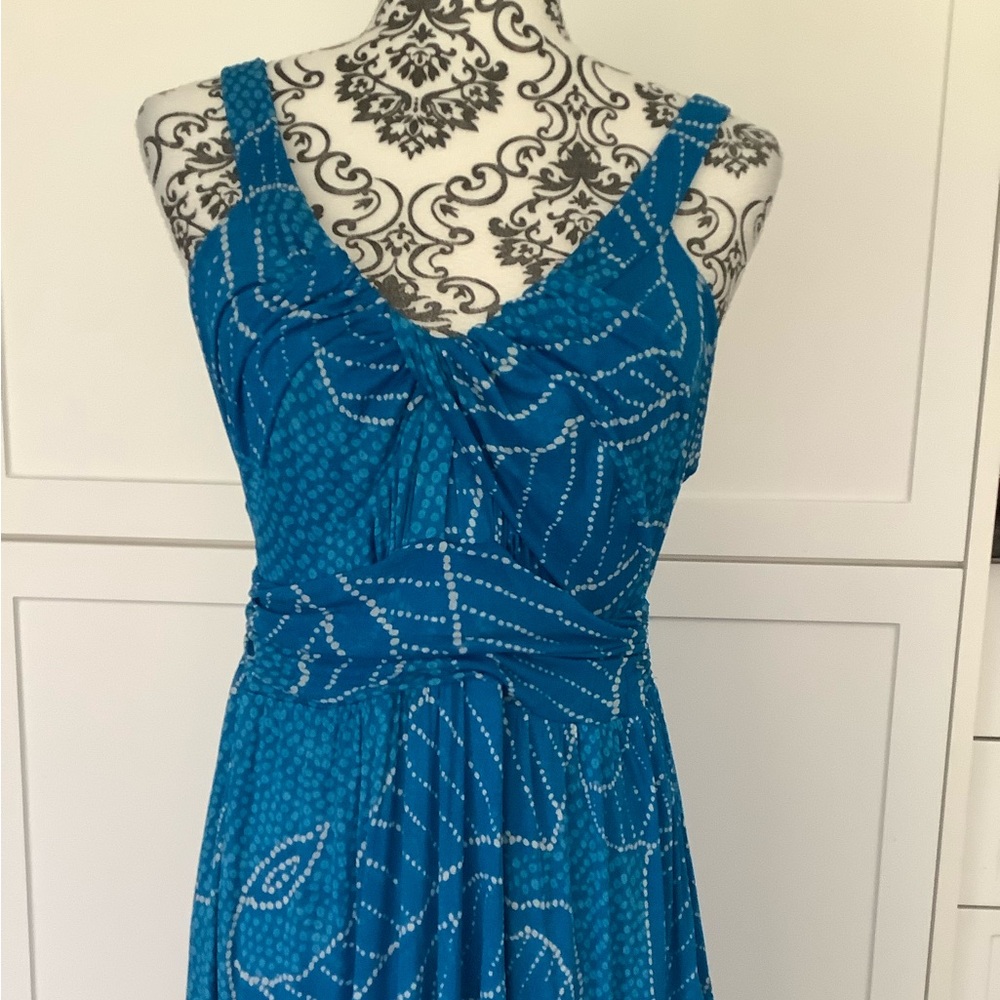 Diane Von Furstenberg Blue Ruffled Sundress, Sz 12